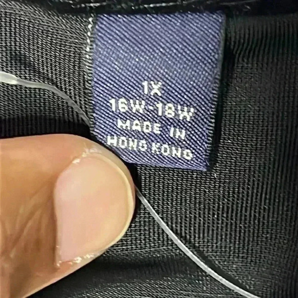 Lands’ End Velour Long Sleeve Black Blouse Size 1X - Picture 5 of 6